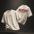 Disciplined Oversized Tee Creme/Red